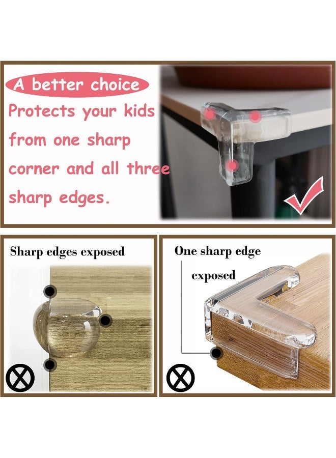 saicheek 4Pcs Large Silicone Corner Guard Protector Baby Proofing, Table Corner Protectors for Baby, Strong Adhesive T Shaped Baby Head Protector Table Corner Protectors for Furniture - Image 3